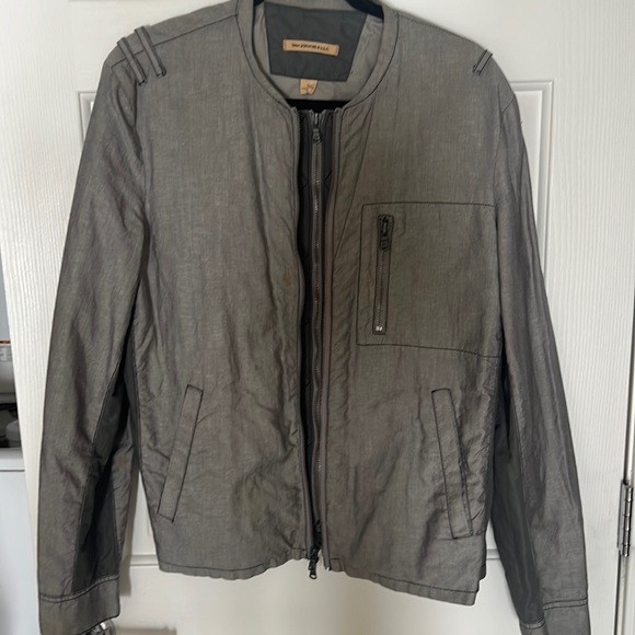 John Varvatos Jackets & Coats Mens John Varvatos Gray Linen Bomber